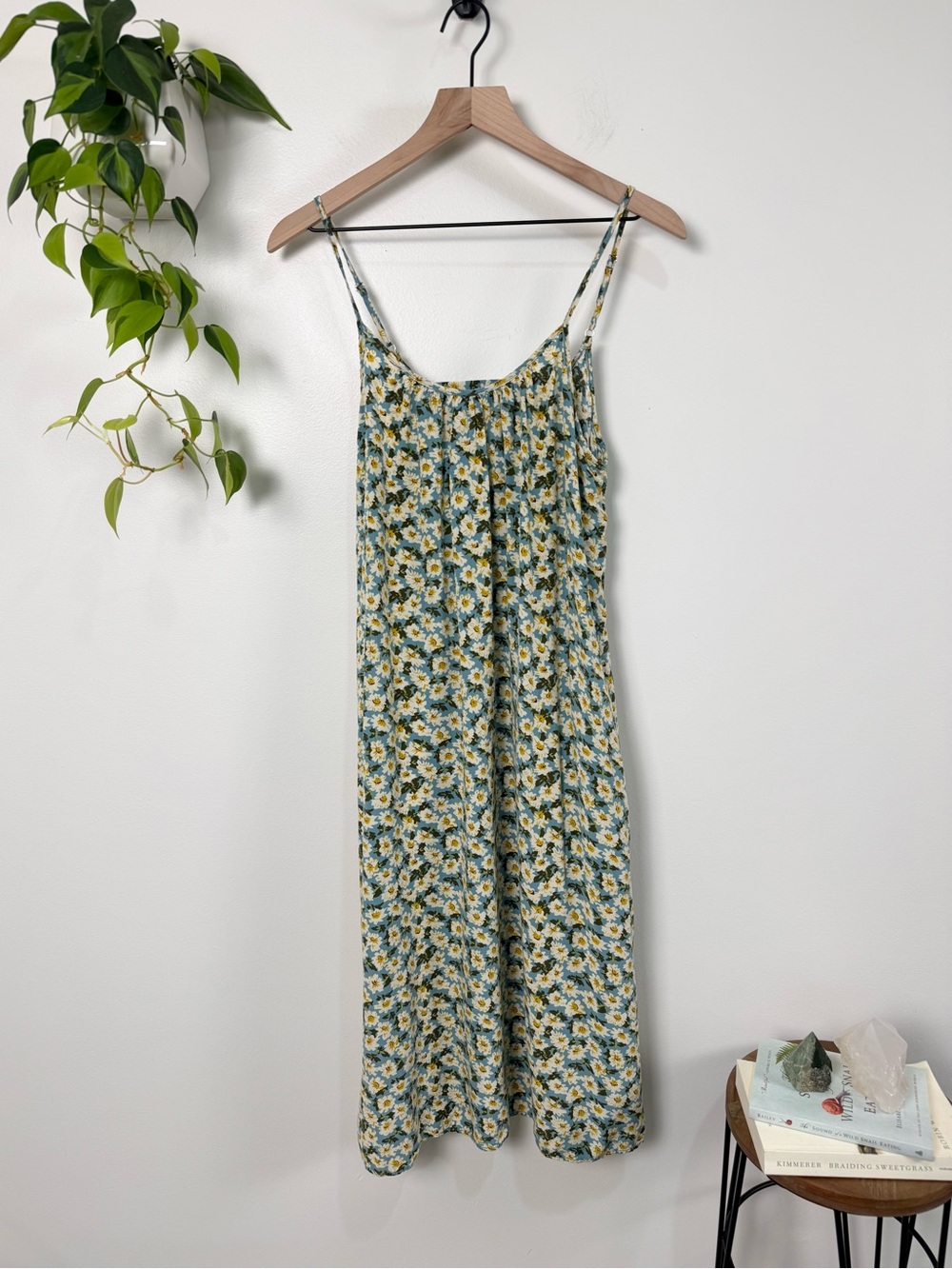 NATURAL LIFE Lizzie Dress‎ Spaghetti Strap Midi Floral Blue Yellow White XS/S
